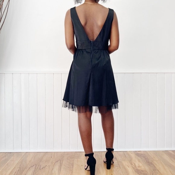 Kopa Satin V-Neck Sleeveless A-Line Ruffled Lace Hem Dress Size S - Picture 8 of 15